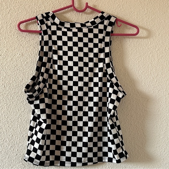 Caution To The Wind Street Gorpcore Checker Cropped Tank Top Women’s Large - Picture 6 of 7